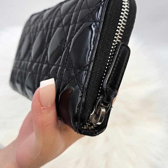 Dior  Cannage Pattern Patent Leather Continental Wallet - Picture 4 of 17